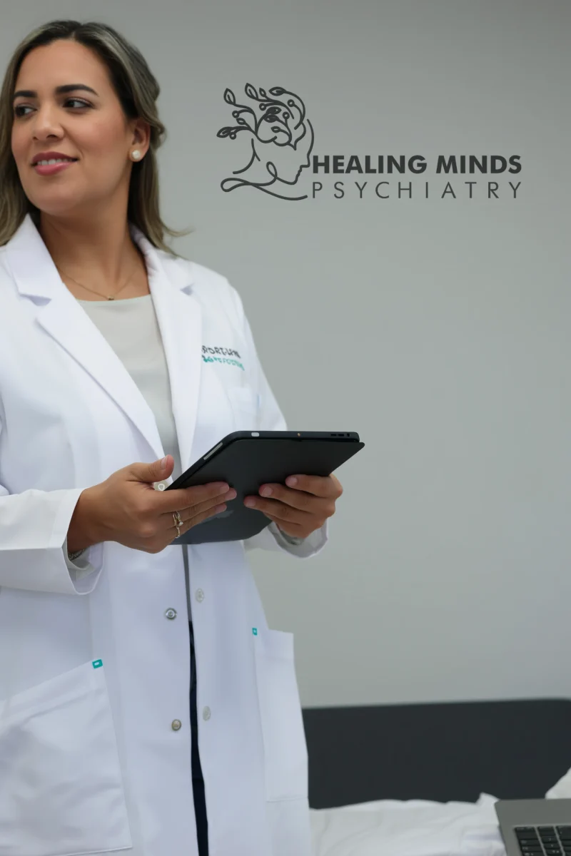 Dr. Melva Reve, MD - Professional headshot of psychiatrist specializing in anxiety, depression, and ADHD treatment in Naples