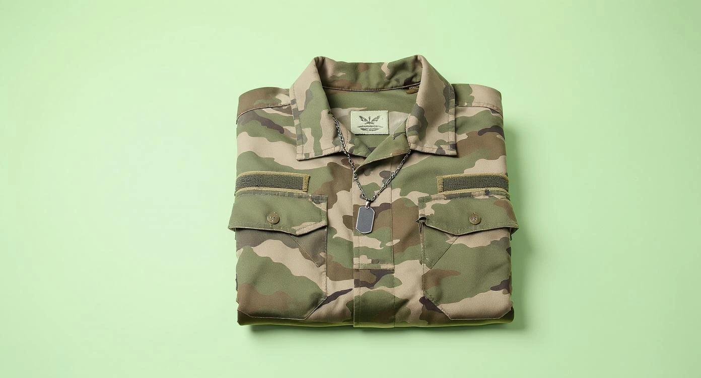 Military uniform with dog tags representing combat trauma and PTSD treatment
